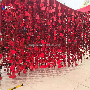 Colorful Red Gold Silver Sequin Beaded Curtain <b>Ceiling</b> & Wall Wedding Party Decoration Supplies - Product Image 3