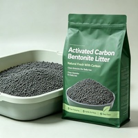 Litière pour chat à texture sèche en bentonite de carbone, faible humidité, désodorisation au charbon actif, granulés uniformes, sable de nettoyage pour animaux de compagnie