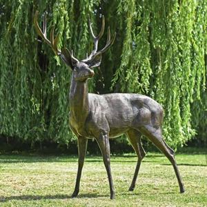 Yaban hayatı bahçe dekorasyon yaşam boyutu bronz kafa Up Buck yalan Doe heykeli ayakta geyik heykel - Product Image 3