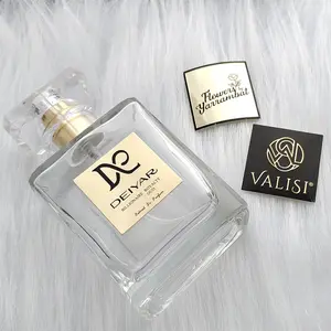 2023 OEM personnalisé 3D parfum privé votre étiquette en métal privé votre propre marque femmes parfum plaque en aluminium autocollant