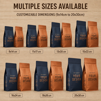 Sachet de café écologique recyclable avec logo personnalisé, fermeture éclair, finition mate, 250g 500g