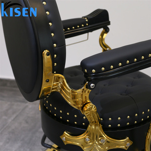 Chaise de barbier hydraulique KISEN en similicuir, hauteur réglable, design traditionnel, mobilier de salon, base ronde, salon de coiffure - Product Image 6