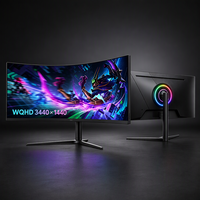Moniteur de jeu incurvé ultra-large Rebekah E-sports 34 pouces, dalle VA, WQHD 3440x1440, 200 Hz, 1 ms, anti-lumière bleue, sans scintillement, 100 % sRGB, PC