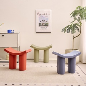 Banco para Cambiar Zapatos con Diseño de Elefante Pequeño para Niños y Adultos, para Uso en el Hogar, Dormitorio, Sala de Estar, Taburete de Plástico Minimalista en Tono Crema - Product Image 2