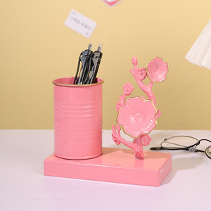 Portalápices de hierro con diseño de flor de ciruelo Master Gu, organizador de escritorio para oficina y estudiantes - Product Image 4