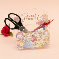 Vente en gros de porte-stylos en acrylique personnalisé en forme de main, design princesse mignon avec bordure en dentelle, 13,8x8x14cm