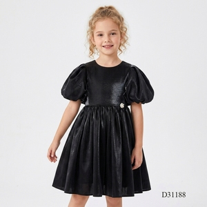 D31188B Abito Nero Retrò ed <span class=keywords><strong>Elegante</strong></span> con Maniche a Lanterna, <span class=keywords><strong>Vestito</strong></span> da Damigella - Product Image 1