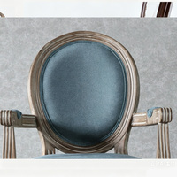 Chaise de salle à manger vintage américaine en bois massif, chaise d'appoint rembourrée à dossier ovale avec imprimé tête de cerf et finition vieillie