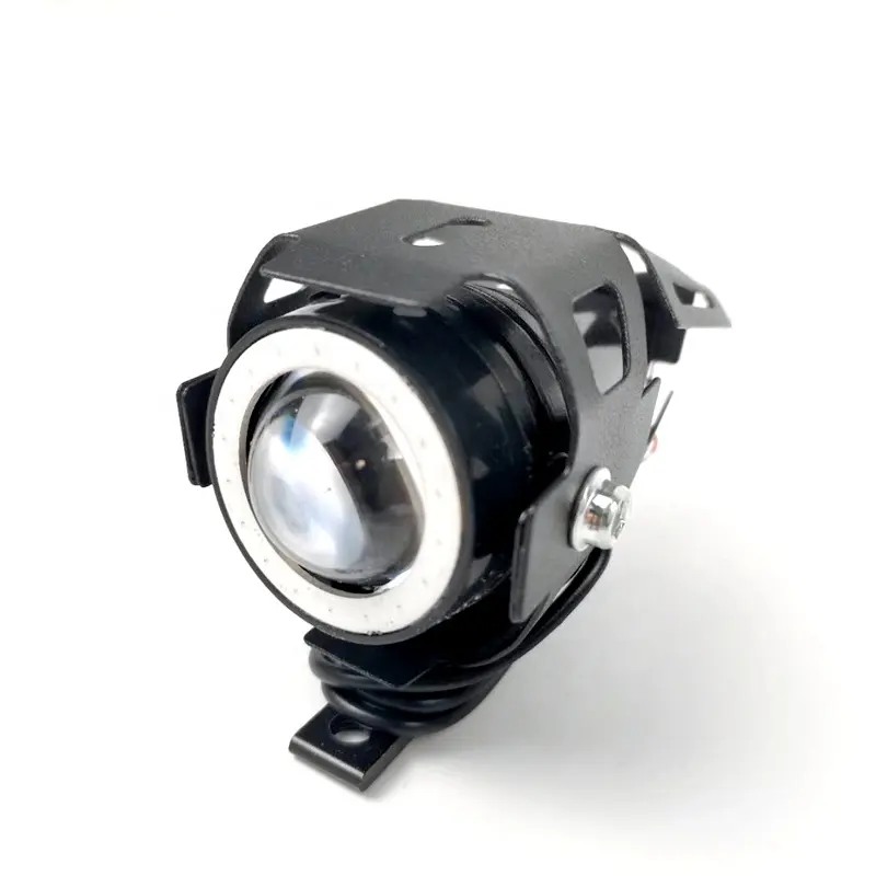 mini U7 Motorcycle 12W Blue White Ring Fog Light LED Projector Lens Headlight