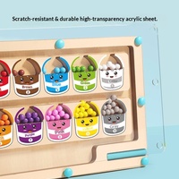 Jeu de perles à déplacer en bois Montessori écologique pour l'apprentissage précoce, avec chiffres et couleurs, pour enfants