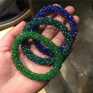 Venta caliente a granel Rhinestone Crystal Hair Tie Glitter Elástico Hair Band y trenzas Pulseras con cuentas Tipo Directo de los fabricantes - Product Image 6