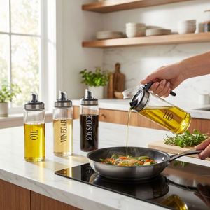 Bouteille Distributrice d'Huile à Bascule Automatique par Gravité – Bouteille en Verre Anti-Fuite pour Vinaigre – Pot à Sauce Soja Anti-Goutte - Product Image 3