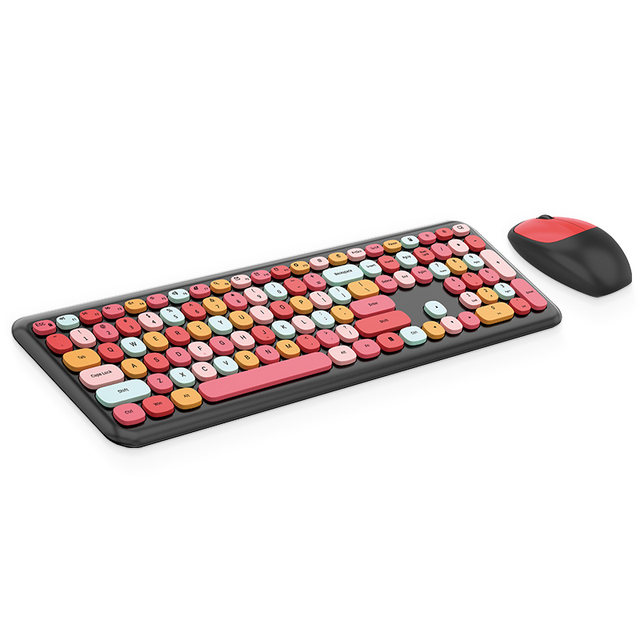 Wireless Keyboard Mouse Combo Portable Cute Colorful Laptop Business 2.4G Wireless Keyboard and Mouse for Female Girls