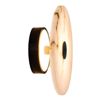 Lampe murale PM en marbre espagnol de luxe, en albâtre naturel, design moderne, pour salon, chambre à coucher, éclairage d'ambiance circulaire, applique murale de chevet