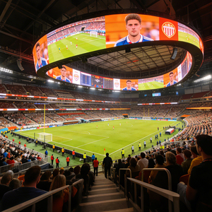 Schermo LED perimetrale a maschera morbida con design <span class=keywords><strong>di</strong></span> sicurezza, display LED per campi da calcio, eventi e piste da <span class=keywords><strong>corsa</strong></span>, direttamente dalla fabbrica - Product Image 1