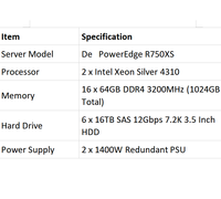 Nouveau serveur IA Dell PowerEdge R750XS R750 R760XS R760 R740 R740XD 2U pour rack, serveur à bas prix avec SSD, HDD, NVMe, U.2, U.3