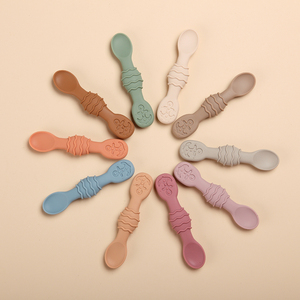 Utensilios de alimentación <span class=keywords><strong>para</strong></span> bebés sin BPA, entrenamiento <span class=keywords><strong>para</strong></span> niños pequeños, <span class=keywords><strong>cuchara</strong></span> previa suave, cucharas de silicona <span class=keywords><strong>para</strong></span> bebés con mordedores - Product Image 4