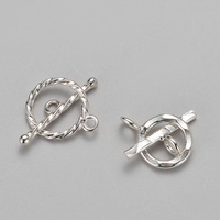 Fermoirs à bascule en argent Sterling 925 plaqué or en forme de fleur Fermoir OT Fermoir à corde pour la fabrication de bracelets et de colliers
