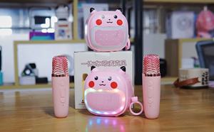 2025 hấp dẫn phim hoạt hình hình thông minh không dây <span class=keywords><strong>Microphone</strong></span> Loa RGB LED chiếu sáng BT thiết bị âm thanh Bộ khuếch đại Tủ nhựa - Product Image 3