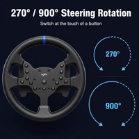 Volant de course PXN V900 GEN2 avec pédales, volant à 270/900 degrés avec retour de force vibratoire pour PC, PS4, Xbox One, Switch
