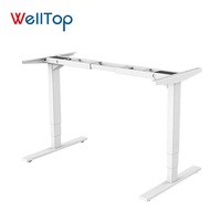Bureau debout électrique à cadre noir WELLTOP, à moteur unique, 4 pieds, mobilier de bureau, bureau réglable en hauteur pour ordinateur