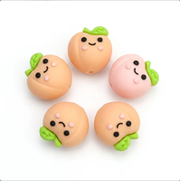 Perles focales 3D en silicone personnalisées pour stylos à perles, perles mignonnes en forme de pêche pour la création de porte-clés DIY et cadeaux pour enseignants