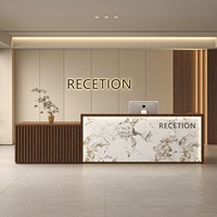 Comptoir de réception en marbre sur mesure, comptoir d'accueil de luxe pour hall d'hôtel, bureau et salon