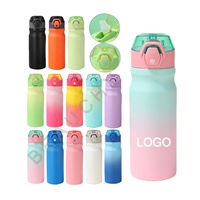 Botella de Agua de Acero Inoxidable con Pajita, Novedad 2024, para Deportes y Viajes, Libre de BPA, Mantiene Bebidas Frías y Calientes, Termo