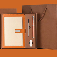 Ensemble cadeau d'affaires promotionnel exquis avec bloc-notes, stylo rechargeable, clé USB, articles cadeaux de bienvenue pour le personnel, ensemble cadeau souvenir