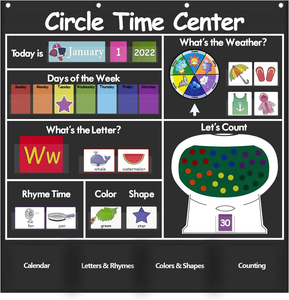 Tableau de poche éducatif pour enfants, idéal pour la préscolaire, l'école à domicile et la salle de classe – Centre d'apprentissage circulaire pour les enfants - Product Image 1