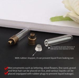 YIREPIN Venta al por mayor Colgante DIY de mini botella de vidrio para deseos con tapa roscada de 6MM, botella con diseño de arroz tallado, forma de corazón y estrella para fabricación de joyas - Product Image 3