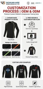 Ensemble de <span class=keywords><strong>sous</strong></span>-vêtements thermiques respirants pour enfants OEM, manches longues, pour garçons, football, jogging, sports - Product Image 5