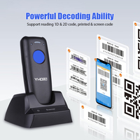 YHDAA portátil Mini inalámbrico Bluetooth 2D lector de código de barras Pocket Bar Qr Code Scanner con base de carga