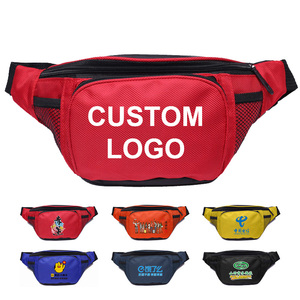 Sac banane unisexe en polyester avec logo personnalisé, sac de course bandoulière, sac de poitrine sport multifonctionnel, sac de taille étanche et robuste - Product Image 1