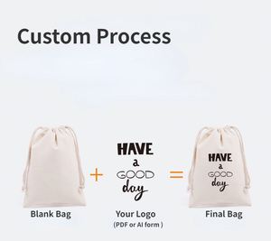 Custom Logo Gift Canvas Cotton Double String Candle <b>Drawstring</b> <b>Pouch</b> Bags Custom Logo String Bags With Printed Logo - Product Image 3