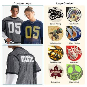 Camiseta de Fútbol Personalizable, Estilo Hip Hop, Malla Deportiva, Camiseta de Práctica, Impresión Digital, Uniforme 100% Poliéster, Unisex, Negro Blanco, OEM - Product Image 4