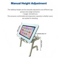 Table d'étude tactile capacitif moderne et réglable pour enfants de 32 pouces, table de jeu multifonctionnelle Android