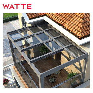 Thiết Kế Mới Rút Kính Mái Hệ Thống Nhôm Pergola Tự Động Điện Có Thể Thu Vào Trượt Cách Điện Thủy Tinh Mái Nhà Skylight - Product Image 1