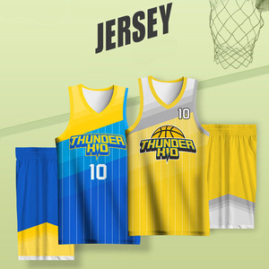 Maillots de basket-ball réversibles personnalisés OEM, sublimation, respirants, ensembles d'uniformes de basket-ball imprimés - Product Image 1