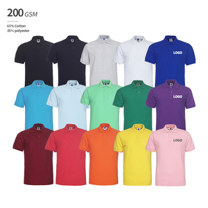 Camiseta Polo de Manga Corta Unisex, Tallas Grandes, 200 GSM, Personalizable con Impresión OEM, 65% Algodón, 35% Poliéster, Color Sólido, Varios Colores - Product Image 1