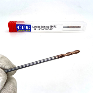 R3 * 100 ODM OEM độ chính xác cao CNC phay công cụ Chất lượng cao Vonfram cacbua 2 Sáo bóng mũi endmill hrc55/hrc65 tin lớp phủ - Product Image 5