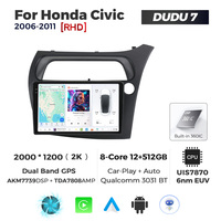 MEKEDE DUDU7 12 + 512G GPS navegación Android Auto Car Audio Radio Car-play 2K pantalla reproductor Multimedia para Honda Civic 2006-2011