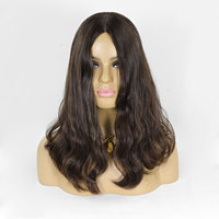 Perruque juive pour femme en cheveux humains vierges chinois, avec dessus en soie couleur mèches, base en soie semi-faite à la main