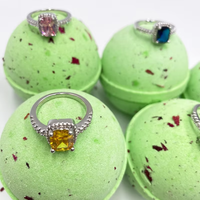 Nouvelles Bombes de Bain Effervescentes Bio Tendance pour Spa, Riches en Bulles Naturelles, Pétale de Fleur avec Anneaux Surprise, Économiques et Élégantes