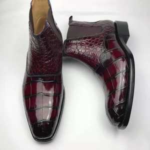 Goodyear populaire robes élégantes alligator hommes chaussures en cuir de crocodile Chelsea bottes hommes affaires bureau fête bottes pour hommes - Product Image 1