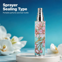 Nouveau flacon pulvérisateur de parfum rond en verre de 10 ml avec motif givré, estampage doré et impression sérigraphiée, diffuseur de roseaux portable