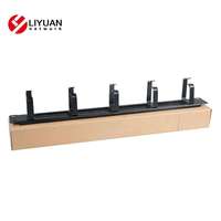 LIYUAN LY-CM-19-A Panel de gestión de cables de red metálico de 19 pulgadas 1U con cepillo, 5 alturas (65/75/95MM), accesorios de cableado negros