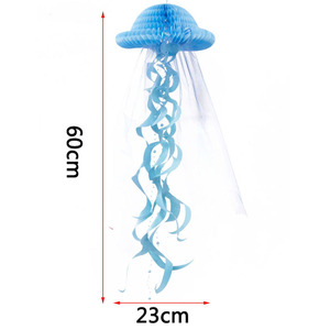 DIY plegable colgante tejido panal medusas papel linterna sirena tema bebé niña cumpleaños fiesta <span class=keywords><strong>Fondo</strong></span> pared Decoración - Product Image 6