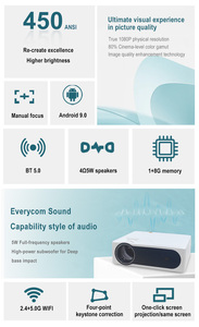 Everycom yg625 <span class=keywords><strong>LCD</strong></span> Full HD LED wifi thông minh proyector rạp hát tại nhà máy chiếu 4K - Product Image 3