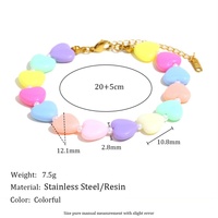 Nouveauté : Collier et Bracelet en Résine Acrylique Colorée avec Pendentif Cœur pour Femme – Bijoux Tendance et Élégants pour Fêtes et Quotidien